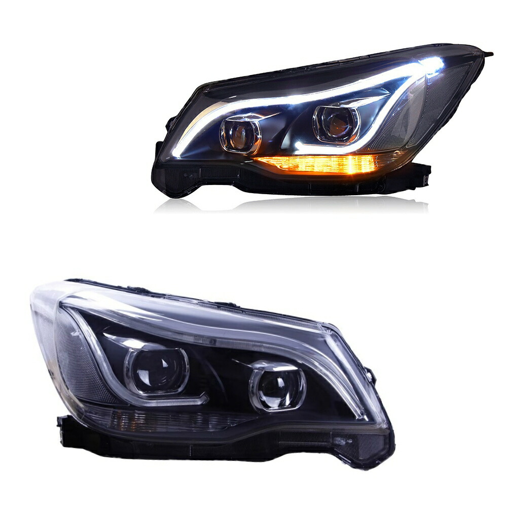 楽天市場】USヘッドライト 14-16スバルフォレスターのためのブラック