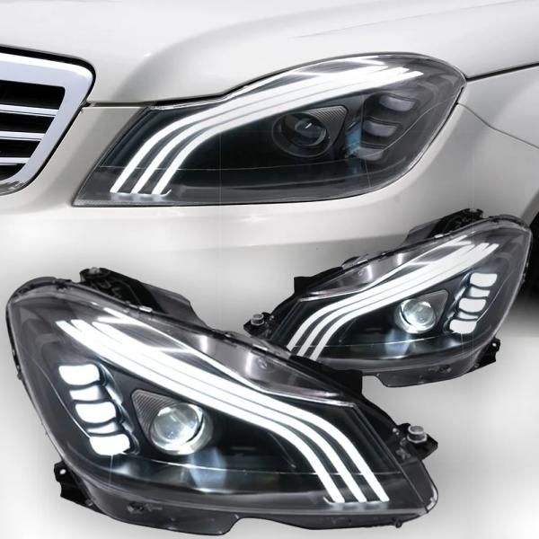 LED ヘッドライト ヘッドランプ Cクラス W204 後期型 11-14 メルセデス・ベンツ シーケンシャルウィンカー AKD|ジャパンネット部品