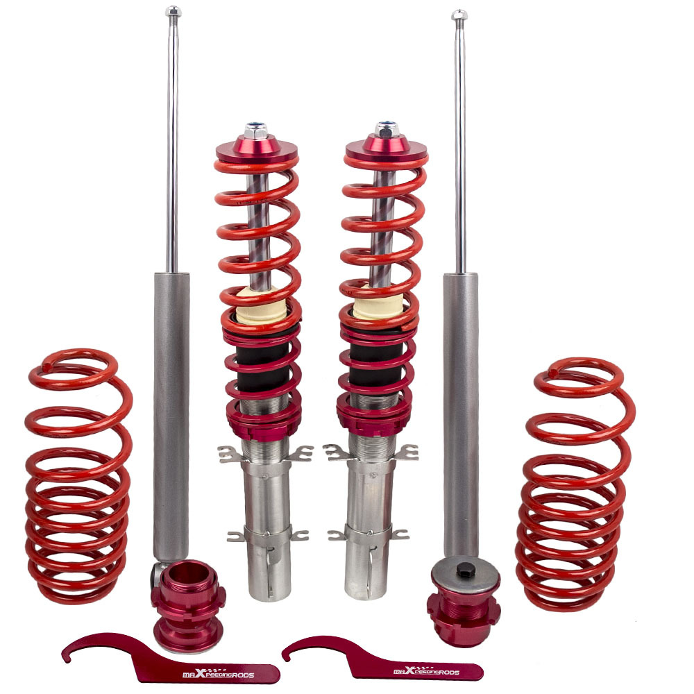 車高調 フォルクスワーゲン ゴルフ 1J サスペンション GOLF4 97-06 24段減衰調整 レッド Maxpeedingrods｜ジャパンネット部品