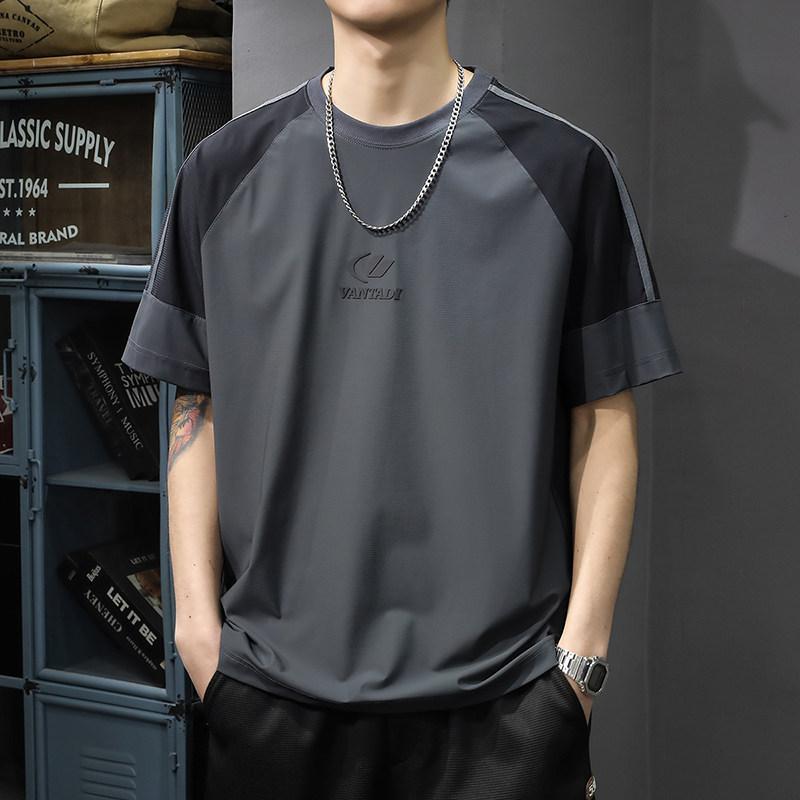 ストレッチ 冷感 半袖 Tシャツ メンズ カラーブロック ラグランスリーブ スポーツ 速乾 ハーフ スリーブ トップス 6,402円