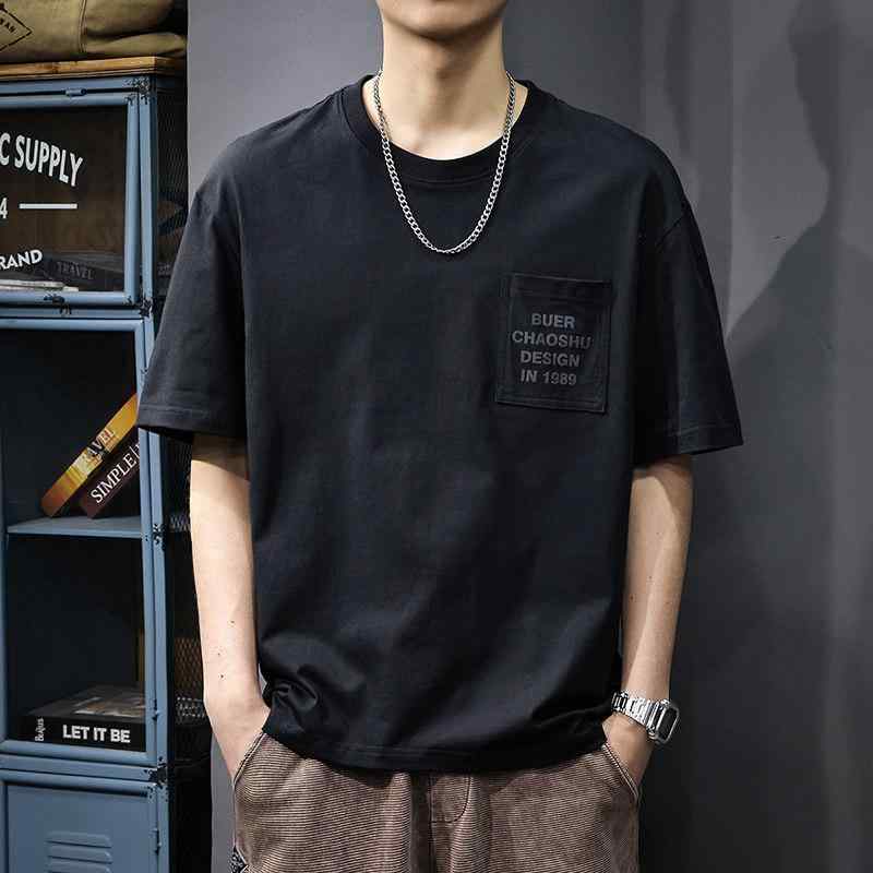 スタイル メンズ 半袖 Tシャツ 薄手 コットン 素材 ゆったり フィット 快適 ハーフ スリーブ Tシャツ