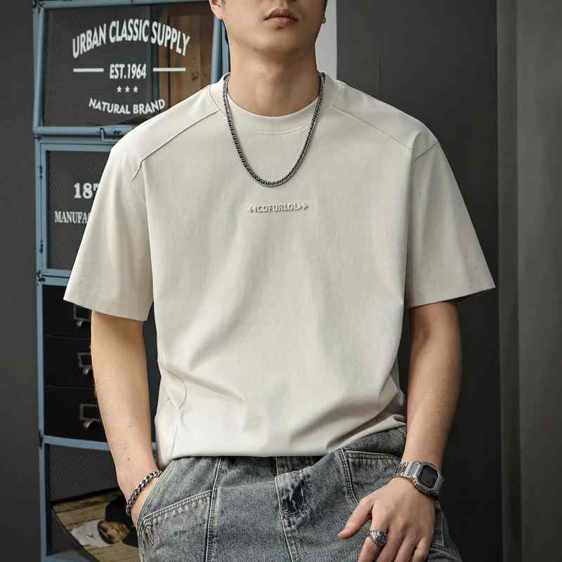 ラウンドネック シンプル 半袖 Tシャツ メンズ プリント 通気性 トップス ゆったり 通勤ウェア アメリカン スタイル 半袖 シ
