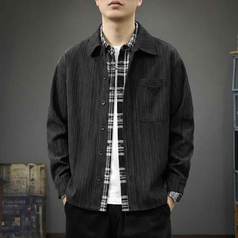 シャツ 春 レトロ トップス 長袖 ワーク シャツ ジャケット
