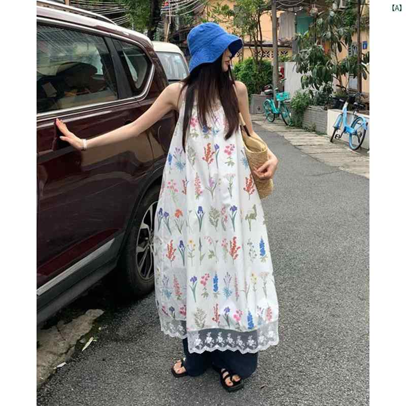 ホリデー レース スプライシング サスペンダー ドレス 夏 スリム