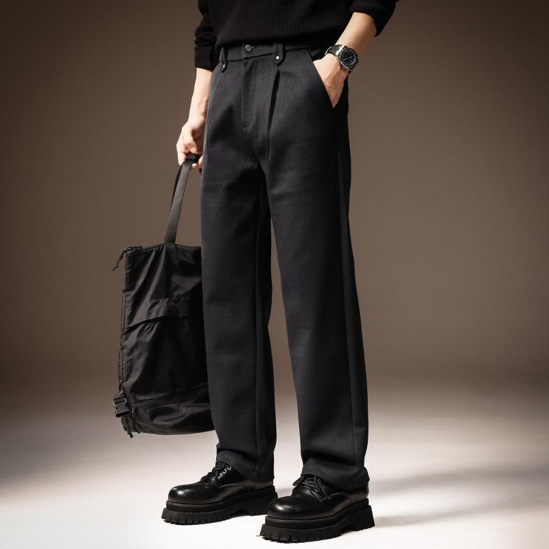 厚手 カジュアル パンツ 春　秋 ぴったり 着回し抜群 快適 パンツ 軽やか ビジネス スタイル ストレート レッグ パンツ