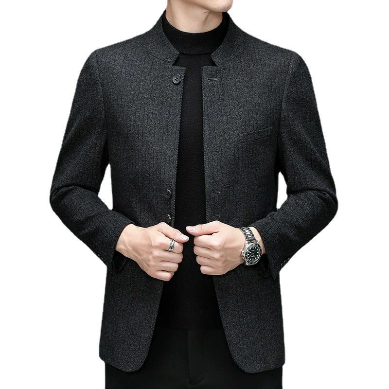 4XL 3XL 2XL XL L M 50代 40代 30代 ロング丈コート ブラックトップスのみ スーツ 通勤父の日 細身 カジュアル スリム アウター