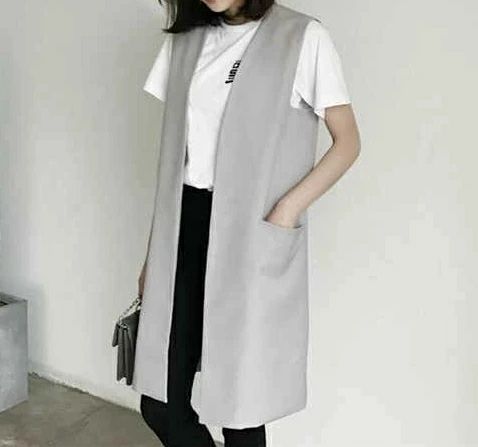 より良い トレンチ風 な 助けになる に 通い 事務室 分かりやすい 無地 ゆったり影ぼうし 歳月 レディース ロングジレ トップス-レディースファッション-ベスト・ジレ