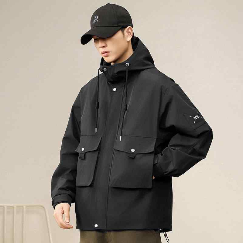 メンズ アウトドア フード付き ワーク ジャケット トップス