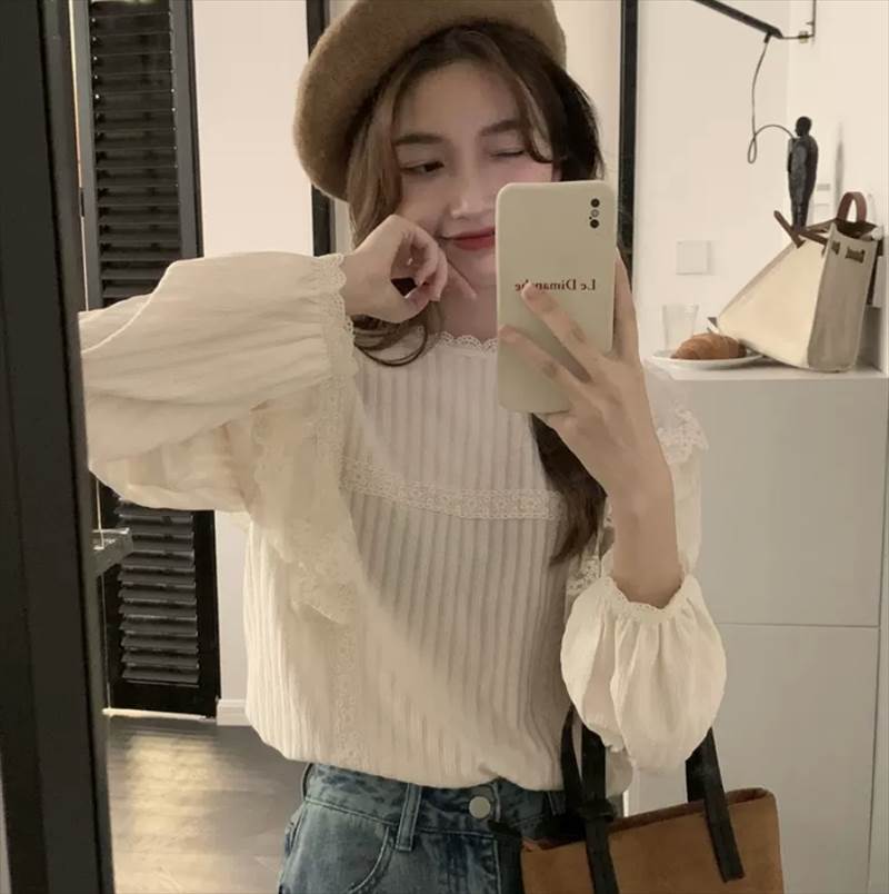秋 上品 秋 レディース 大人可愛い 春 レース クール お洒落 30代 かわいい モード系 袖あり カットソー きれいめ 主役
