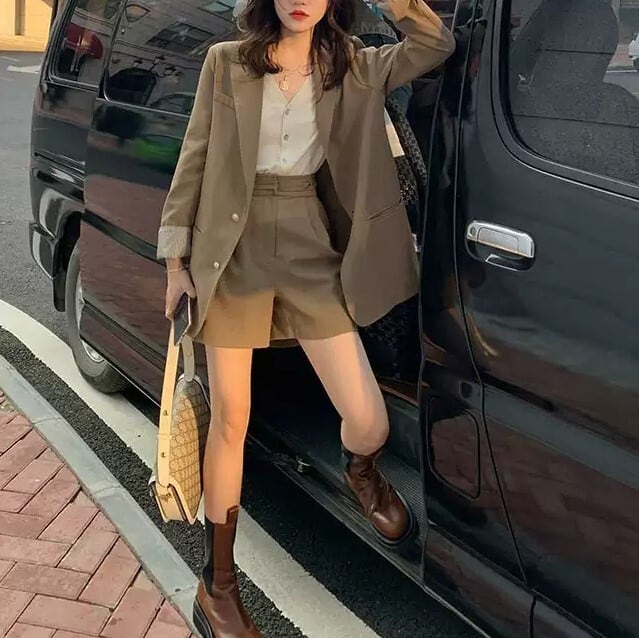 2点 レディース テーラードジャケット スーツ ショートパンツ インスタ映え 高見え 可愛い かわいい 韓国 かっこい
