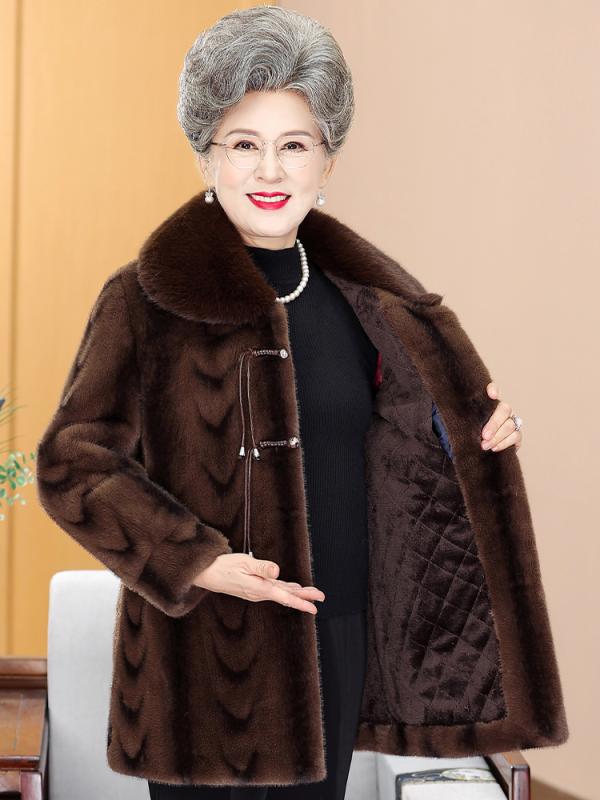 ジャケット アウター 裏起毛 フワフワ シンプル 暖かい コート ファー ロング 厚手 高齢者 母 婦人服 プレゼント ミセス ミス マ
