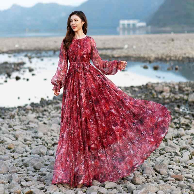 炎節 流行り物 今めかしい 長袖 ヒョウ柄 シフォン お召しもの 大きめ大きさ 夏 ロング 足関節丈 海岸地帯 ひと休み 砂浜 お召しもの ロング