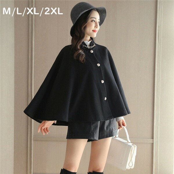 母 入学式 卒業式 入園式 高級感 秋服 秋もの レディース XL Ｌ Ｍ ブラック レディースアウター ケープジャケット Aライン マン