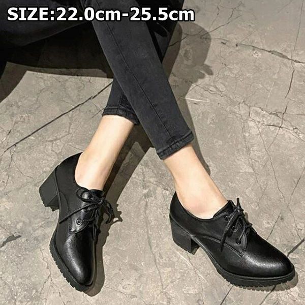 レディース シューズ 通勤シューズ 22.0cm～25.5cm 大きいサイズ ブラック シンプル マニッシュ レディース おじ靴 レースアップ