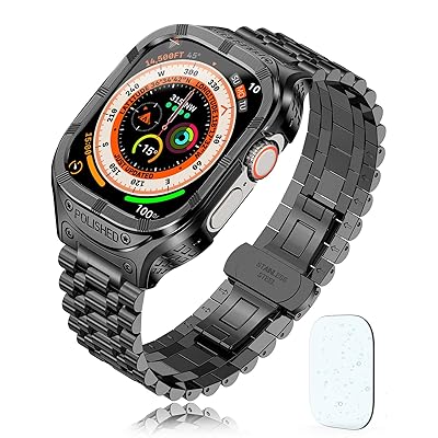 Compatible for Apple Watch Ultra/Ultra 2 バンパ 49MM,ステンレス鋼スチール写真iWatch Ultra/Ultra 2 入れものと同盟罷工一巡り、手ごわいな金属元素保護することバンパー押しかぶせるとミリタリーソフトイ成人男性iWatchダンス楽隊 その他-家電