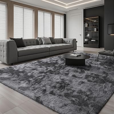 ラグマット カーペット 275x370cm 全厚約5cm 滑り止め付 洗えるラグ 抗菌 ふわっと手触り 防音絨毯 オールシーズ おしゃれな北欧風シャギーラグ 極厚ウレタンフォーム10ｍｍ 寝室、リビングルーム用のふわふわラグ、ダークグレー｜NEXTMART