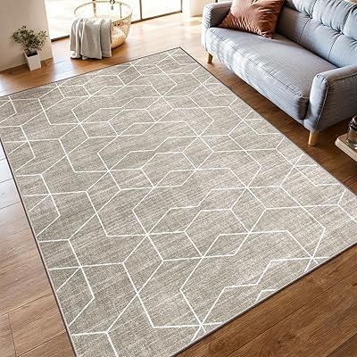 ラグ カーペット 夏 190х240cm 3畳 北欧風 おしゃれ じゅうたん オールシーズン適用 幾何 滑り止め 床保護 防音 リビング シェニール ラグマット 洗える 抗菌防臭 耐磨耗性 ハニカム柄 ライトブラウン｜NEXTMART 9,504円