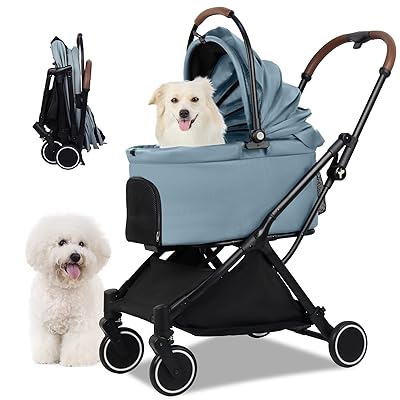 【万有引力ワンタッチ折畳】 愛玩動物手押し車 犬 うば車 4輪 犬用かーと 小型犬 中型犬 多頭 愛玩動物