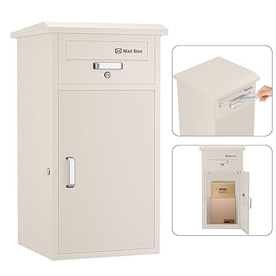 宅配ボックス席 DIY 郵便受け一体型 大静電容量 宅配BOX 室外 雨合羽 水が溜まらない 防塵 防錆 防犯 雁の使い