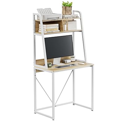 パソコンデスク ハイタイプ 幅80cm ラック付きデスク テレワーク用 木製 勉強 PCデスク 収納ラ｜NEXTMART