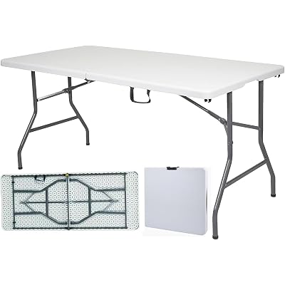 折りたたみテーブル アウトドア 180cm 150cm 6~8人対応 BBQテーブル キャンプテーブル 屋外 イベントテーブル 折り畳み 軽量 コンパクト収納 高耐荷重120kg 防水 HDPE天板 花見 屋台 展示会 (152x70c|NEXTMART