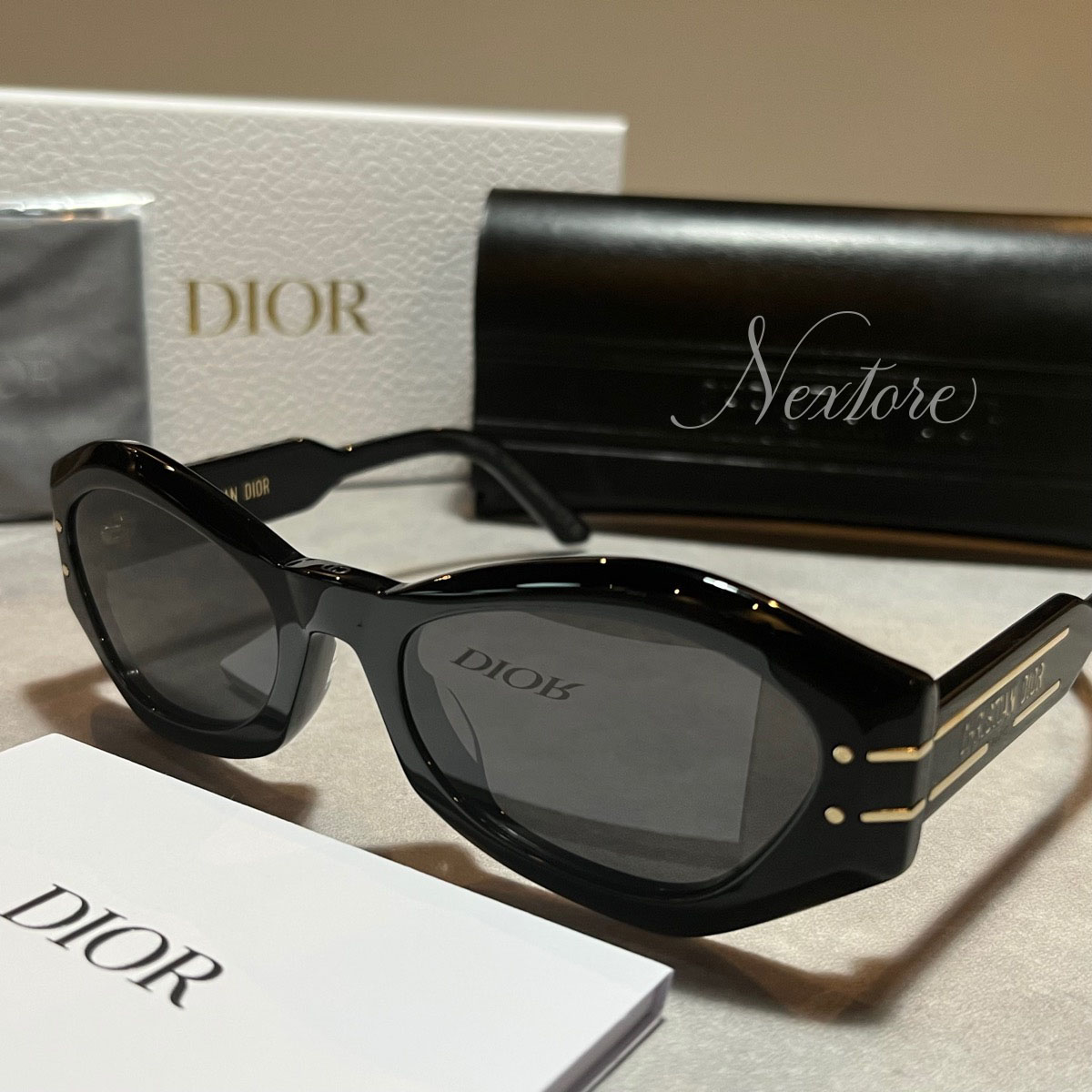 【海外直輸入USED品】【新古品・未使用品】DIOR ディオール DiorSignature B1U 10A0 イタリア製 ブラック サングラス メガネ 眼鏡 メンズ レディース 伊達メガネ ビジネス 普段使い おしゃれ プレゼント ギフト クリスマス 送料無料