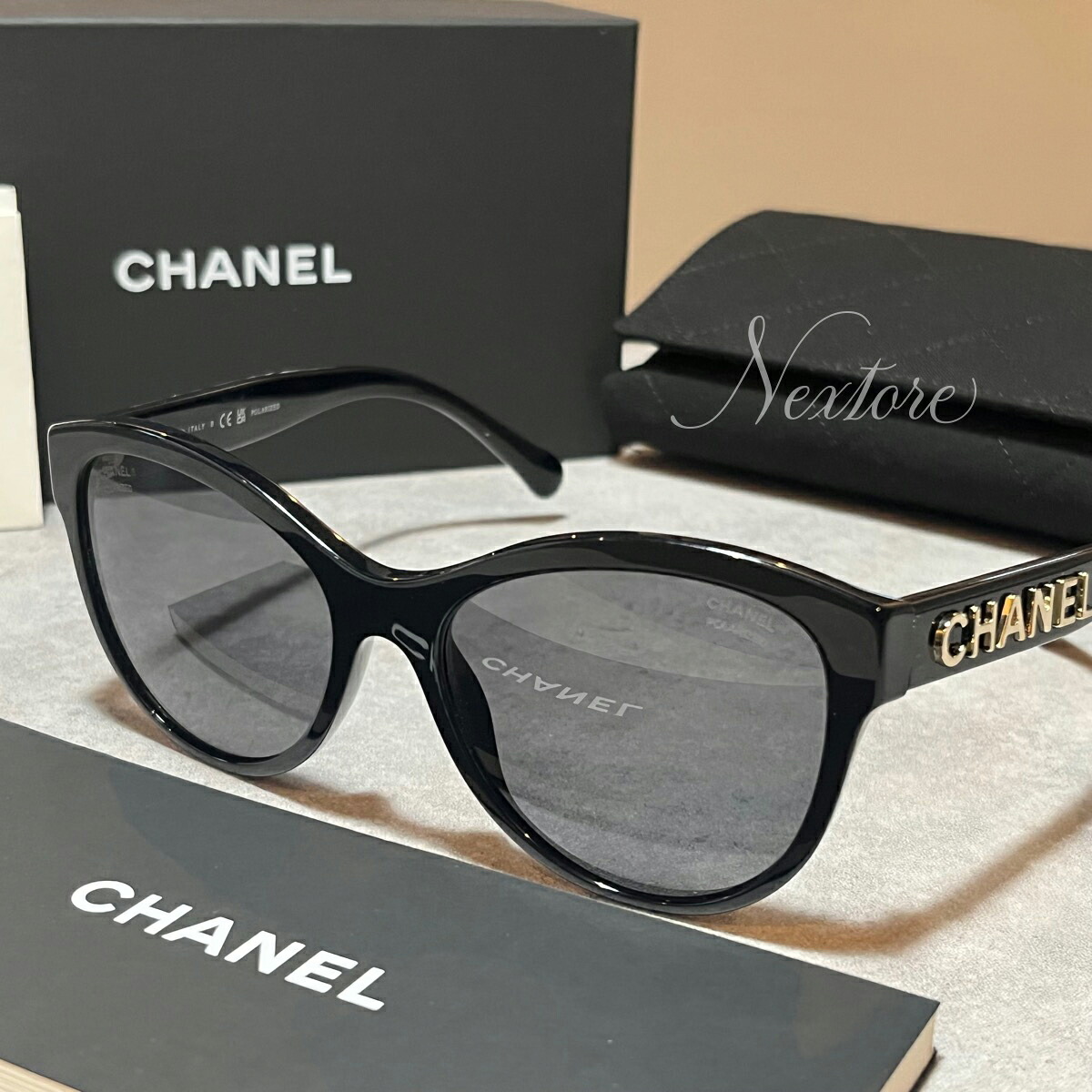 【海外直輸入USED品】【新古品・未使用品】CHANEL シャネル CH5458 C622 T8 55 イタリア製 ブラック イエロー サングラス メガネ 眼鏡 メンズ レディース 伊達メガネ ビジネス 普段使い おしゃれ プレゼント ギフト クリスマス 送料無料