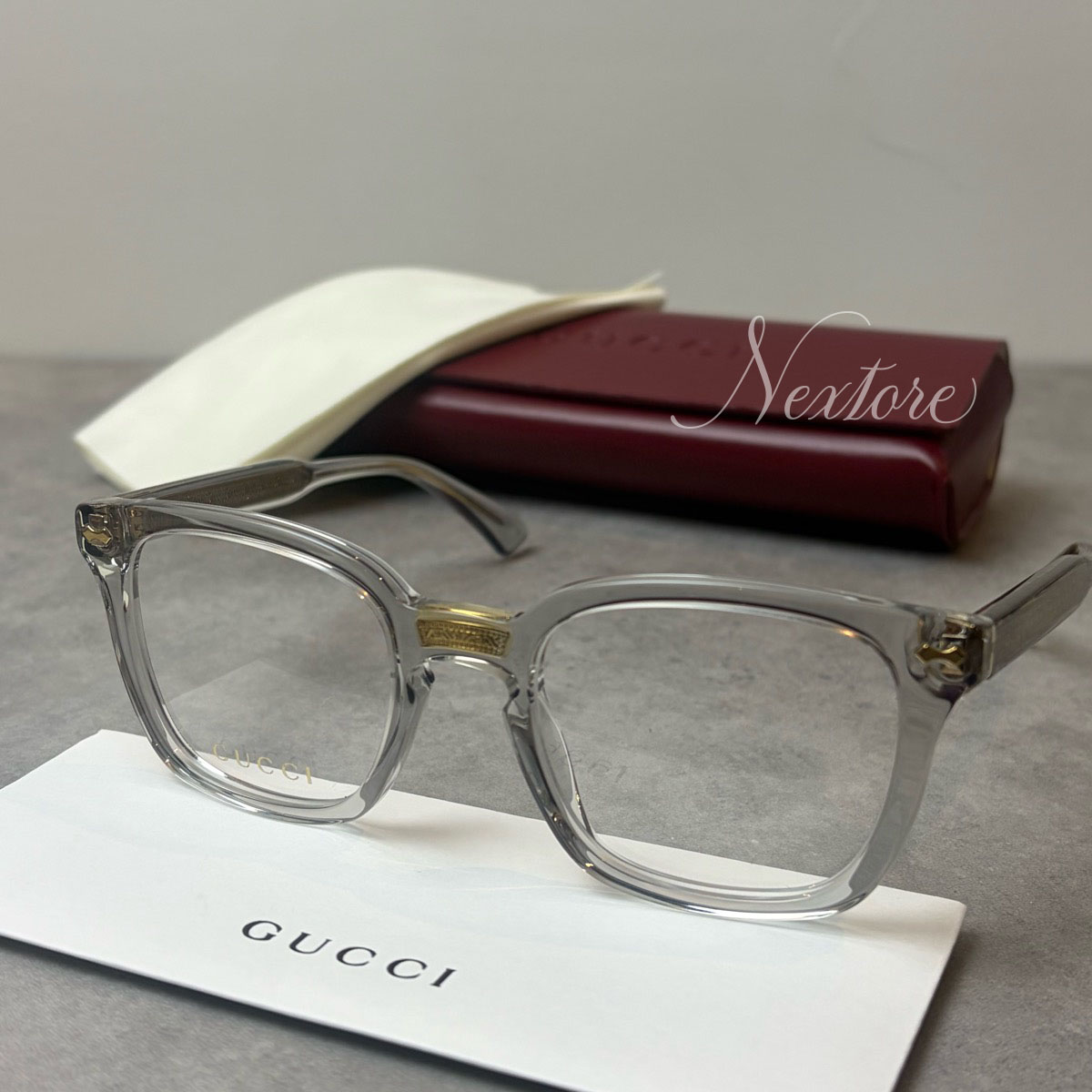【海外直輸入USED品】【新古品・未使用品】Gucci グッチ GG0184O 005 イタリア製 サングラス メガネ 眼鏡 メンズ レディース 伊達メガネ ビジネス 普段使い おしゃれ プレゼント ギフト クリスマス 送料無料