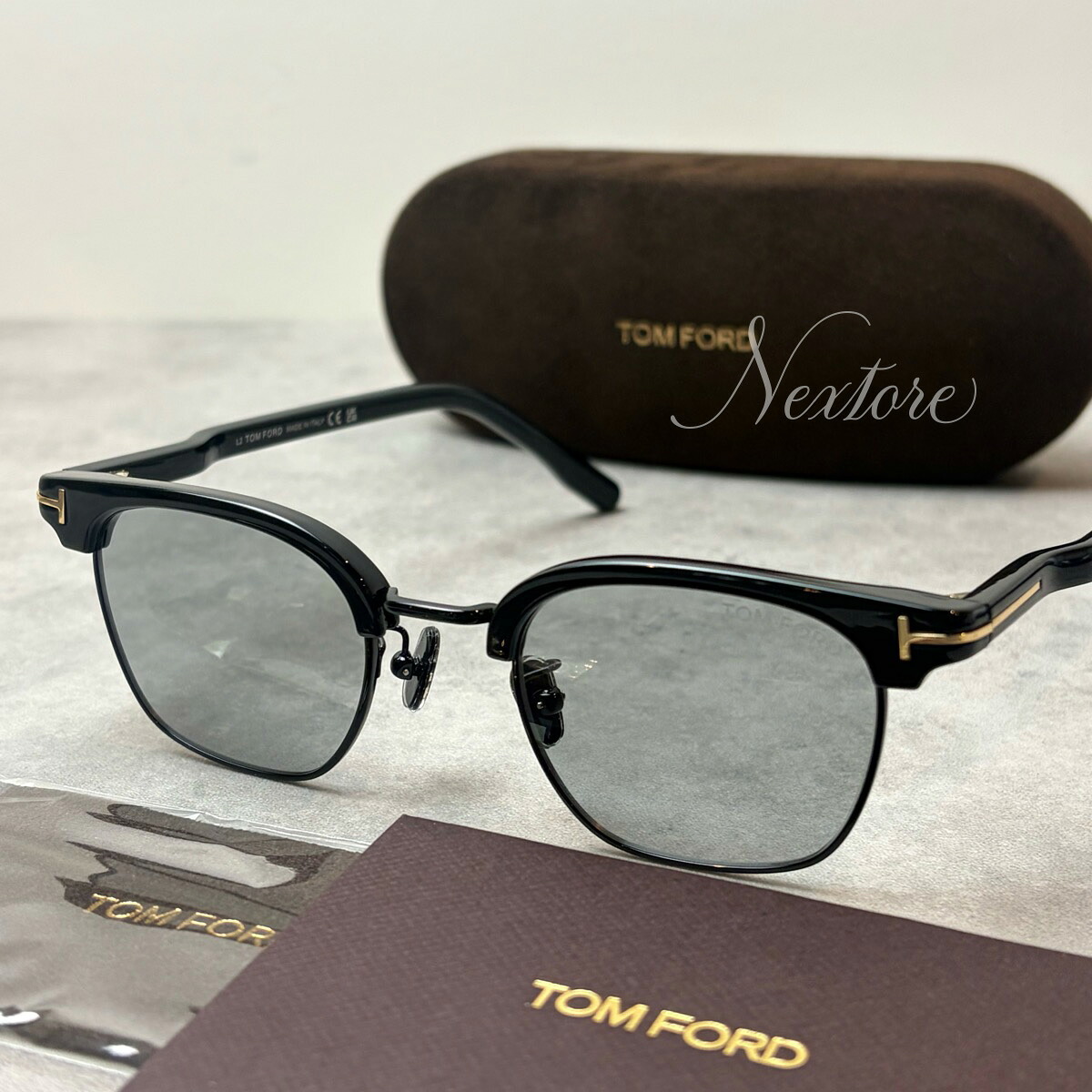 【マラソン期間ポイント2倍＆クーポンあり】【並行輸入品】【正規品・新品】TOMFORD トムフォード TF1119D FT1119D 01A イタリア製 サングラス メガネ 眼鏡 メンズ レディース TOM FORD トム フォード サーモントシェイプ 伊達メガネ｜名入れ プレゼント 専門店 Nextore