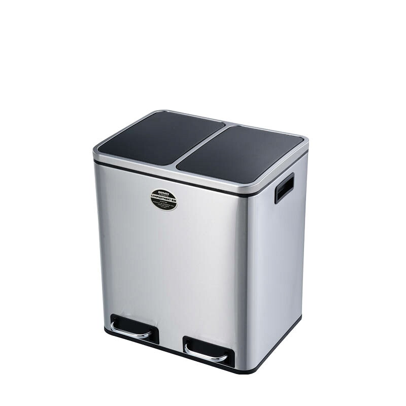 DULTON ダルトン 2-COMPARTMENT BIN 30 2 コンパートメント ビン 30 ゴミ箱 ステンレス かっこいい スマート キッチン 分別 かっこいい おしゃれ シンプル ごみ箱 インテリア スタイリッシュ 横並びで二分別 分別ゴミ箱｜NEXT PIECE STORE