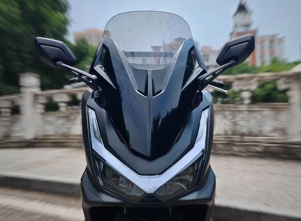 ホンダ PCX 160 PCX125 2025 ウインドシールド 前へ移動 フォルツァ仕様 FORZA バッグミラー付き フロントグラス 風防 クリア スモーク 選択 風防 オートバイ 延長式 【取り寄せ】