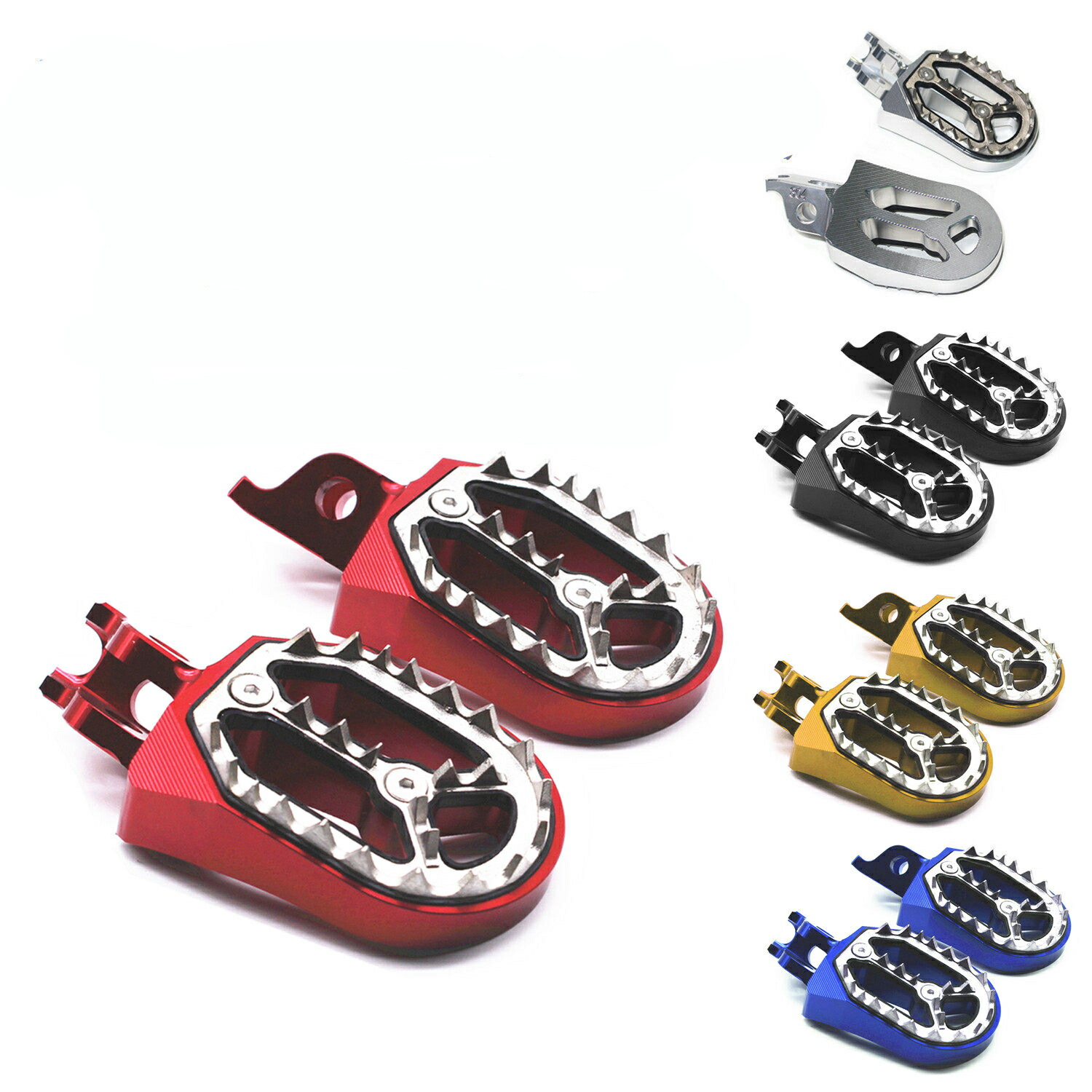 CRF250L CRF300L バイク フットペグ ステップ セット 滑り止め アルミ製 オートバイ ワイドステップ カスタムパーツ フットレスト ペダル ドレスアップ【取り寄せ】