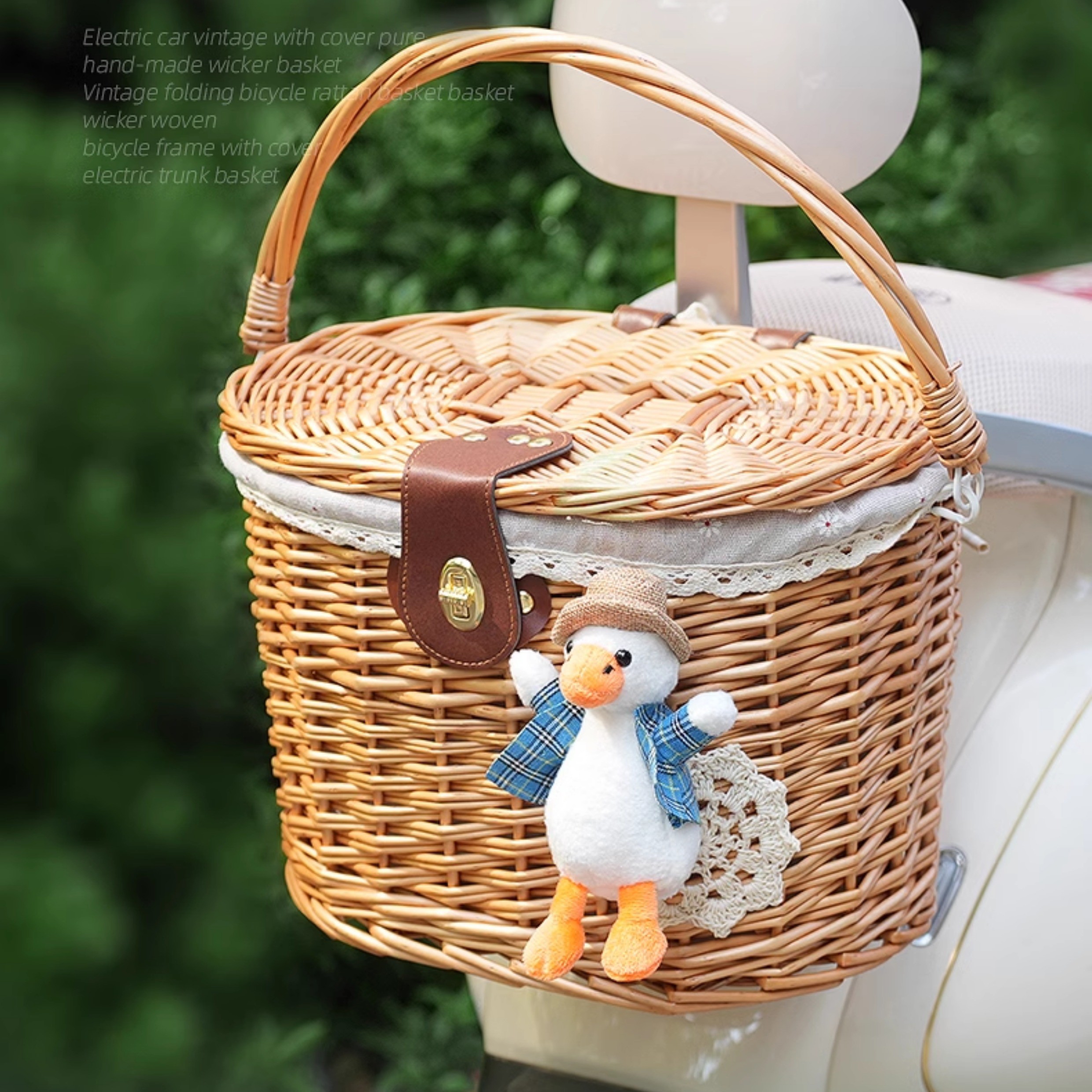 楽天市場】ラタンバスケット バイク 自転車 前掛けカゴ 前カゴ