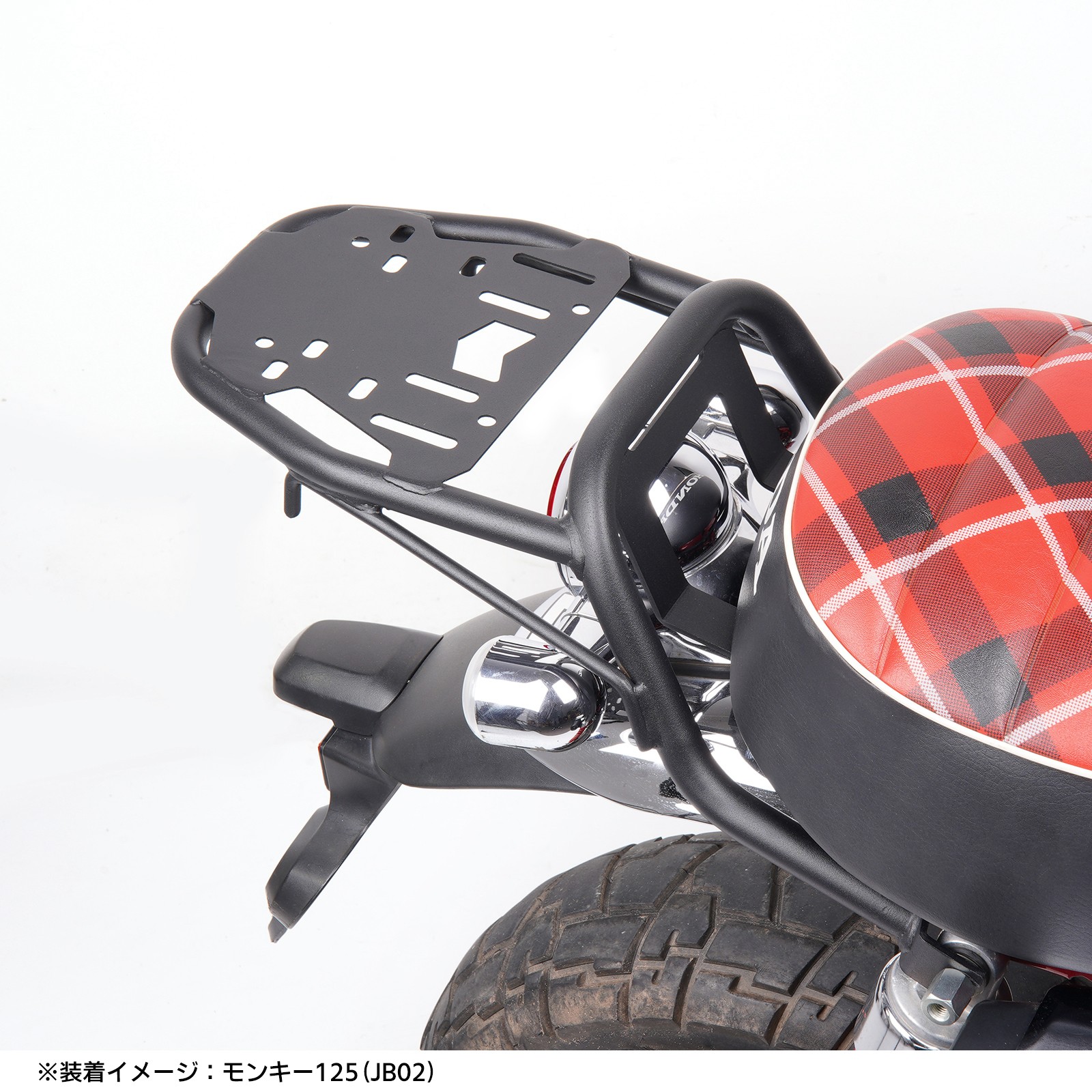 h*1様 モンキー125 バイク用 ブラック リアキャリア 楽天市場】ホンダ モンキー 125 リアキャリア リアボックス装着
