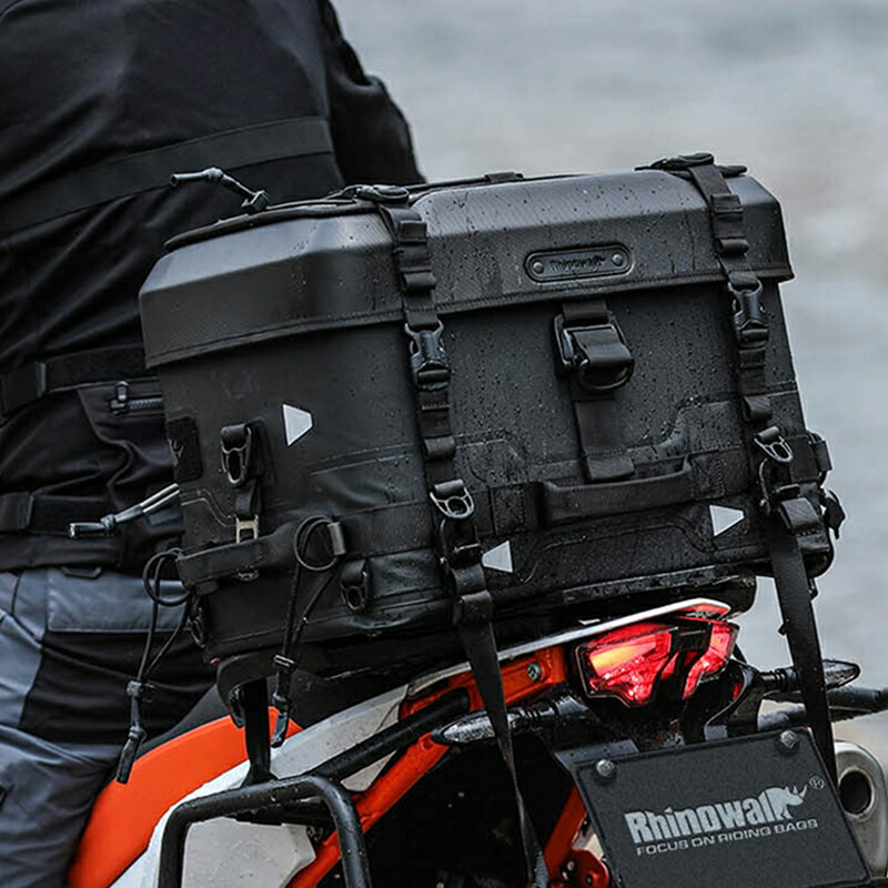 シートバッグ オートバイ用 リアバッグ 36L ヘルメットバッグ 四角型 撥水 防水 多機能 リュック ショルダーバッグ 3WAY MOLLEシステム ツーリング 取寄せ