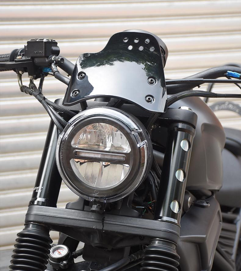 ホンダ レブル 250 新型 ウインドシールド フロントグラス アップ ブラック 風防 バイク ブラック スモーク オートバイ用 風防 バイクフロントガラス オートバイ 簡単装着 コンパクト 延長式 取寄せ