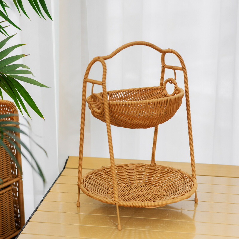 楽天市場】＼楽天1位／ラタン トレー 2段 長方形 楕円 ラタントレイ