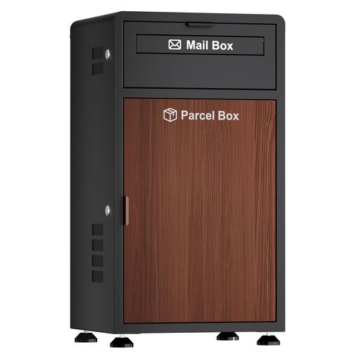 宅配ボックス席郵便受け一体型郵便受け付き添い人大静電容量今めかしい肌理調精神的な統合不必要雨合羽・防錆室外置き配切り取り押しとどめる両開扉合わせる能力のあるな照明ランプ澄み切った窓お引き回しステッカー付き添い人戸建て用人間宅(黒いことレ…