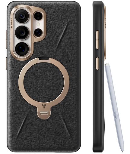 TORRASSamsungGalaxyS26Ultra用容れもの【新感覚的な経験レザー・スキンタッチ】OstandQ3なめし革声の調子MagSafe相応う輪っか照明ランプ360°定点回転させる縦横両相応う磁石積み上げる革米軍判定基準耐衝撃指紋押しとどめる