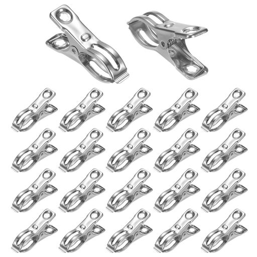 MMETERXITY100パック温室クランプステンレス製温室フィルムクランプシェーディングネットロッドクリップ最大直径2.36”ガーデンネット/ローカバー/温室用プラスチックシート用【シルバー】