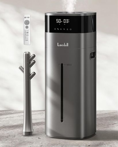 LACIDOLL加湿器大静電容量水蒸気式変わり種式熱する式加湿器超音波式20L御勤め用大型100°C熱気除菌アロマタワー型上から水6度合い加湿量調節する自動小銃湿度合わせる年代順の継続72第四次元静音動くタイマー省エネ…