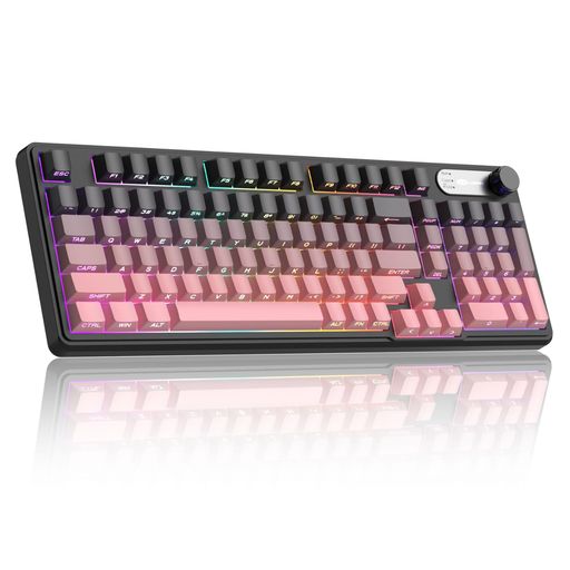 MageGeeGK960ゲーミングキーボードワイヤレス・静音キー・RGBトライモード(有線/BT/2.4GHz)・数値キー搭載・4000mAh大容量バッテリー・多機能ノブ・サイド印字PBTキーキャップ・19キー同時押し対…