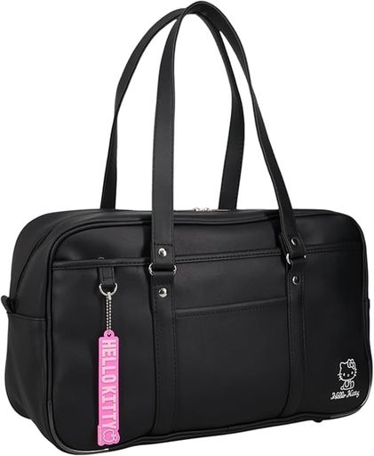 [キティ]スクールバッグ(収納ポケット・合成皮革)SchoolbagBK_ブラックFR