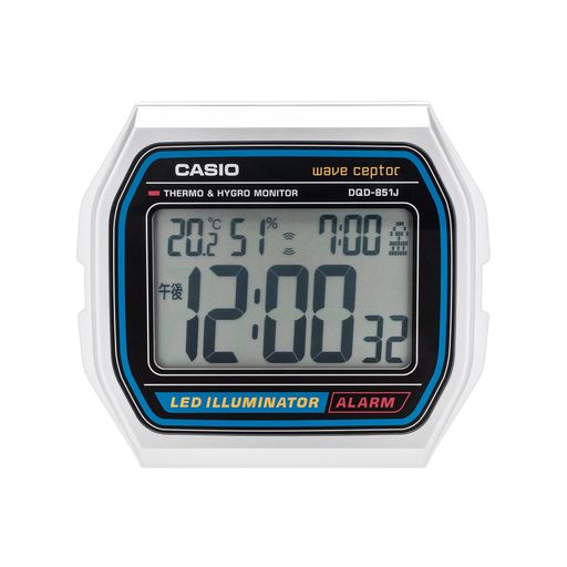 CASIO(カシオ)目覚し時計電波時計温度湿度日付曜日電子音アラームスヌーズライトシルバーDQD-851J-8JF