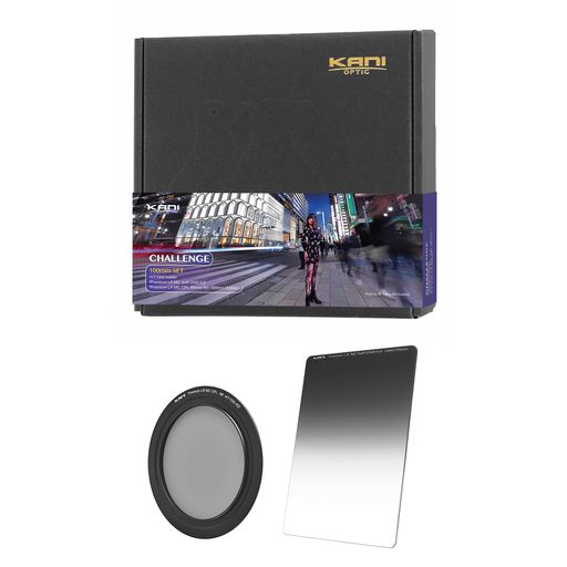 KANI100mm幅HT100IIIチャレンジセット角型フィルターセットアダプターリング兼用CPL付属アダプターリング付属角型フィルター3枚装着可能レンズ枠径82mm対応収納ケース付属808042