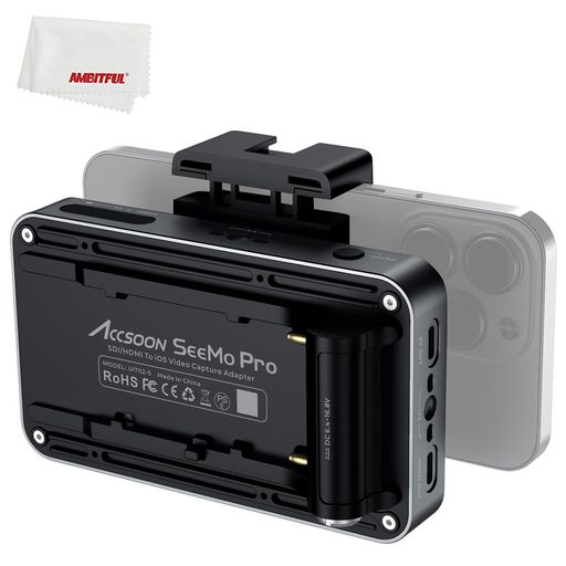 AccsoonSeeMoProビデオトランスミッター、HDMI\u0026SDIインプット相応う、1080p60fps挿し画伝わらす、H.264締め付ける・変数ビット割り合い、天使の都市受け答え画質、かっこ良い電話機・iPhone/iPad用管するアダプタ
