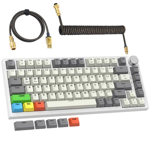 MAMBASNAKExATTACKSHARKK85ラピッドトリガーキーボード有線75%RGBマグネットゲーミングキーボード+コイルケーブル+PBTキーキャップ磁気メカニカルゲーミングキーボードストローク調整可能TKL