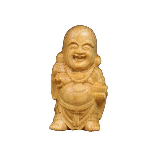 楽天市場】木彫り 仏像 七福神 布袋様 弥勒菩薩 黄楊木 コレクション 