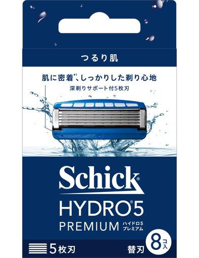 ハイドロSchick(シック)ハイドロ5プレミアムつるり肌へ替刃(8コ入)スキンガード付5枚刃グリーン