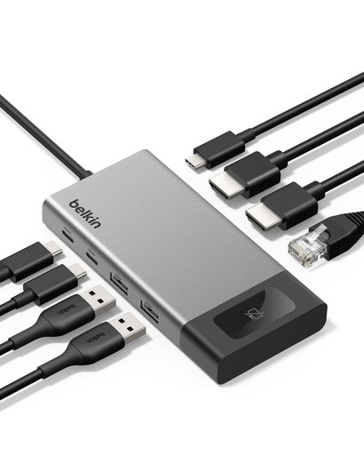 Belkin USB-C ハブ 8in1 デュアルHDMI 4K 60Hz|MST対応・2画面拡張(Windows)|100W PD充電・10Gbps高速転送|1Gb有線LAN|プライバシーボタン搭載|Mac/Windows対応 INC027dqSGY|NEXT STORE17